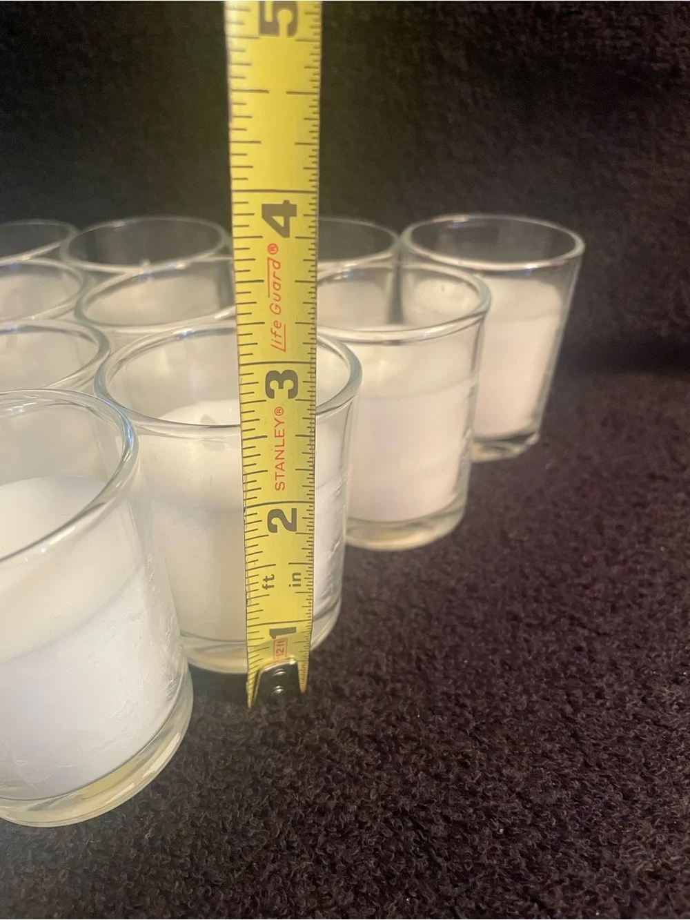 33 White Votive Candles with Clear Glass Holder